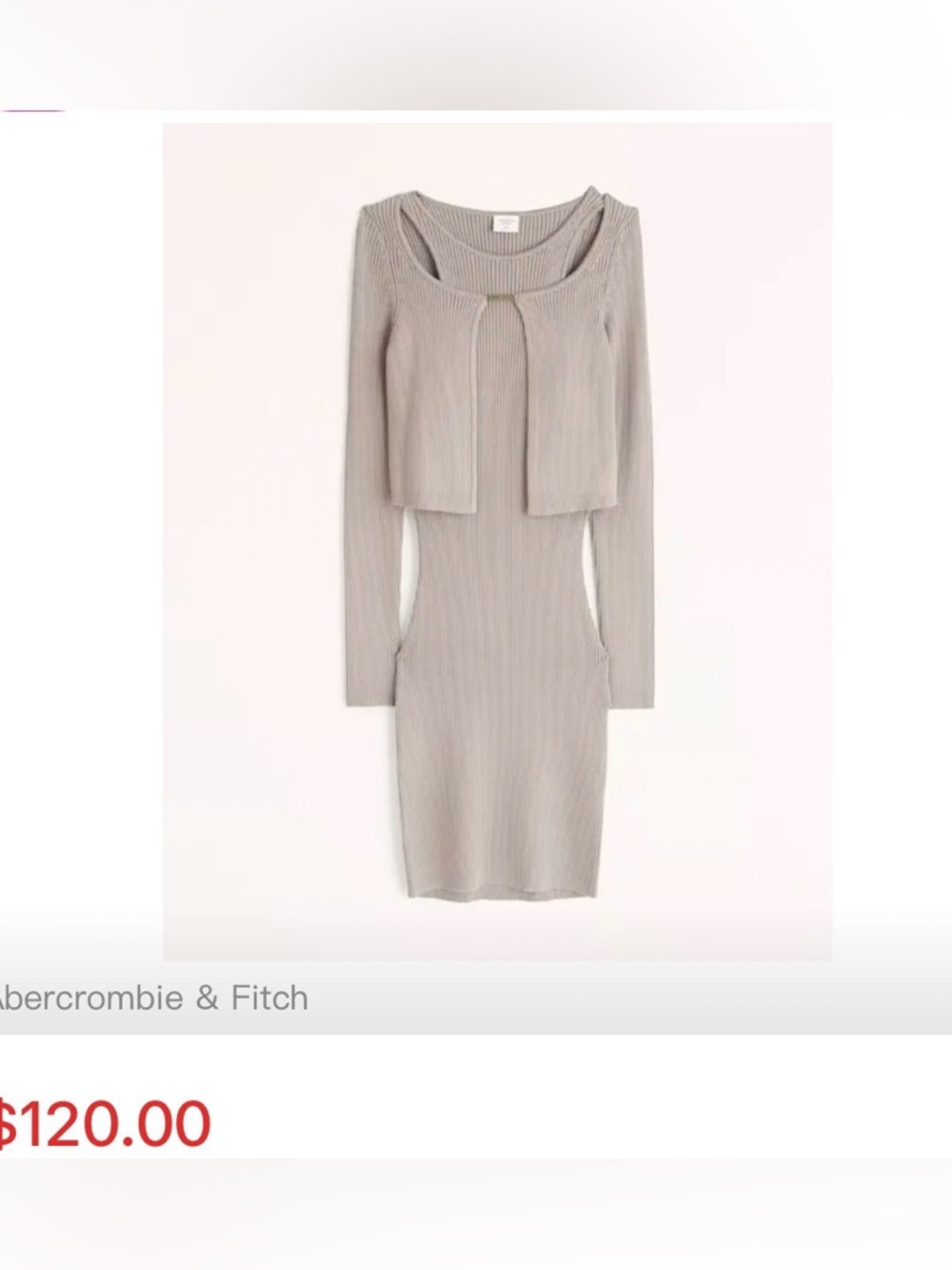 Abercrombie Women's Mini Sweater Dress and Scuba Cardigan Set